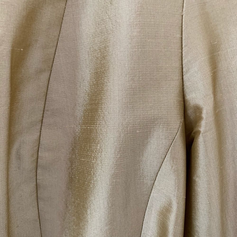 Kate Hill 100% Silk Gold Wrap Blazer Jacket Minimalist Quiet Luxury Top - Picture 10 of 10